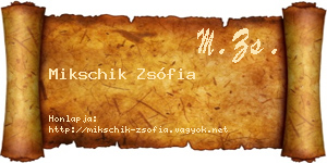 Mikschik Zsófia névjegykártya